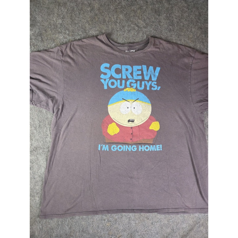 South Park Eric Cartman Men's Size 3XL Gray Shirt Screw You Guys I'm Going Home
